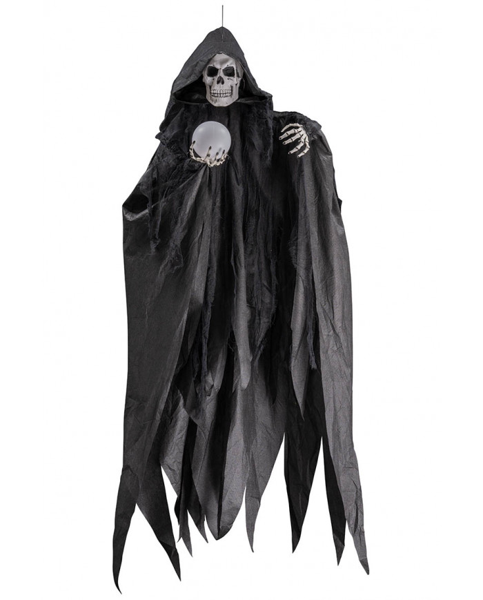 HANGING SKELETON WITH BALL, LIGHTS AND SOUND H.CM.160 (BATT.INCL.) WITH HANGTAG LABEL