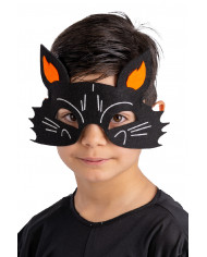 Masque chaton pour enfants en feutre avec carte d’en-tête
