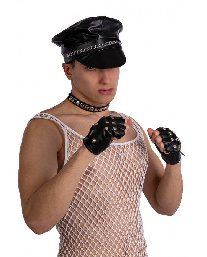 BIKER DISGUISE SET (HAT, GLOVES, COLLAR) ON CARD