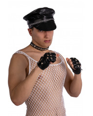 Set biker (cappello, guanti, collarino) su cartoncino