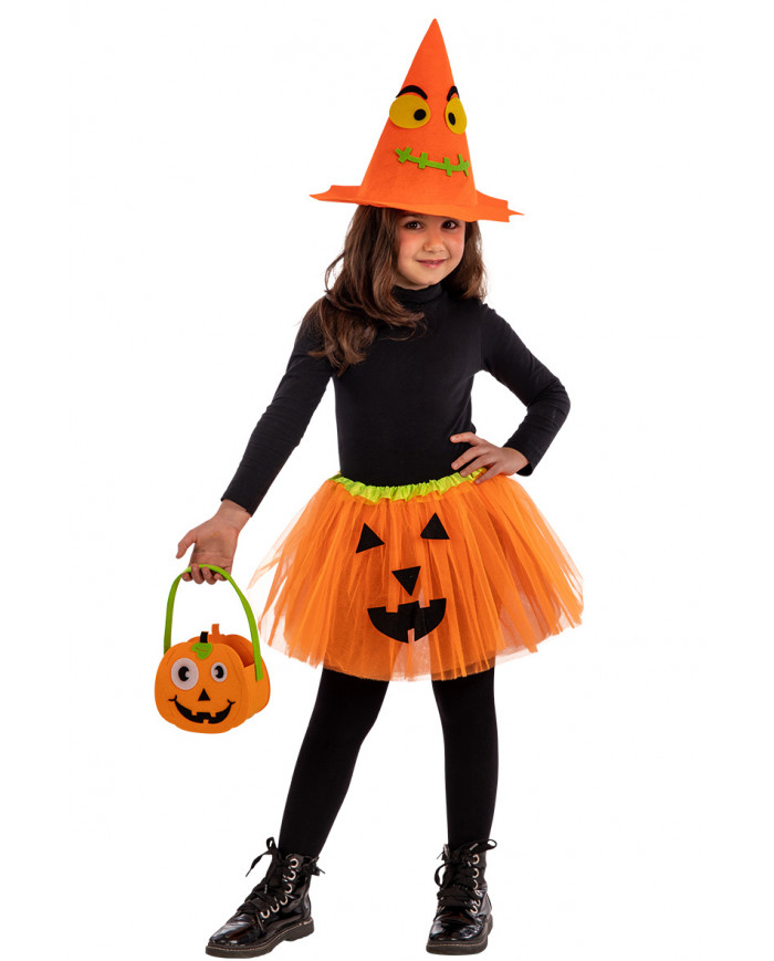 PUMPKIN SET ( SKIRT, HAT) IN BAG WITH HOOK