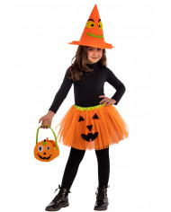 PUMPKIN SET ( SKIRT, HAT) IN BAG WITH HOOK