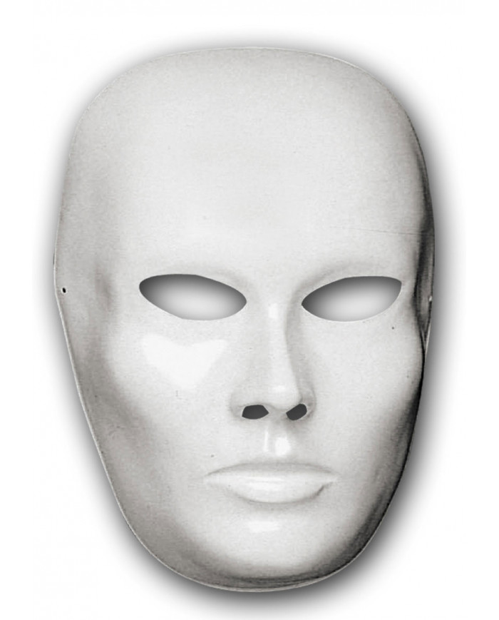 White plastic mask to be colored following your fantasy.