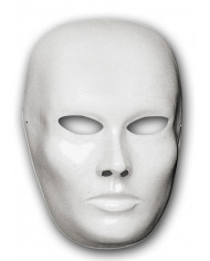 White plastic mask to be colored following your fantasy.