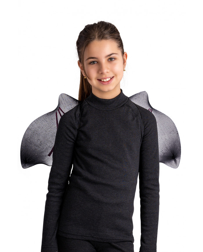 Black bat wings with purple glitter h. cm. 30x56 in pbh