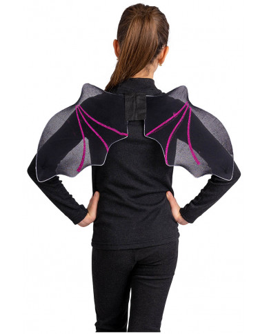 Black bat wings with purple glitter h. cm. 30x56 in pbh