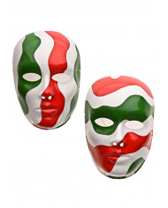 Tricolor plastic mask, as per italian flag: green, white, red.