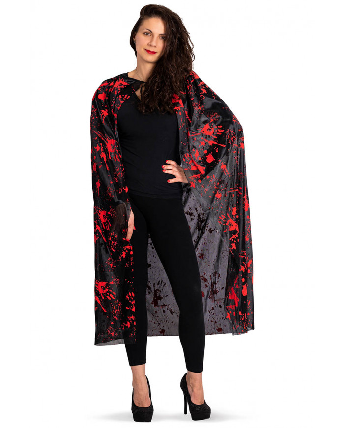 Cape with bloody printing lenght 130 cm. in polybag w/hook