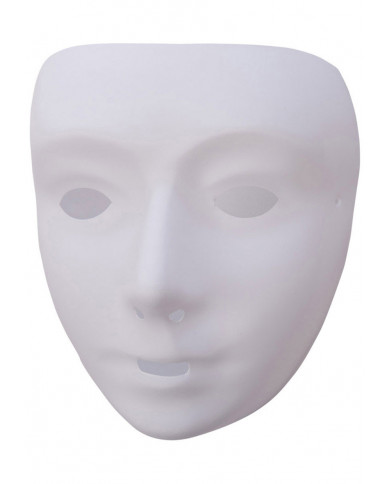 White plastic mask to be colored following your fantasy.