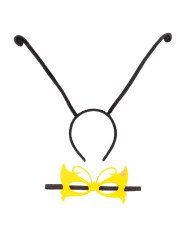 Set deguisement papillon multicolor (joupe, ailes, masque, serre-tete) dans sachet avec cavalier