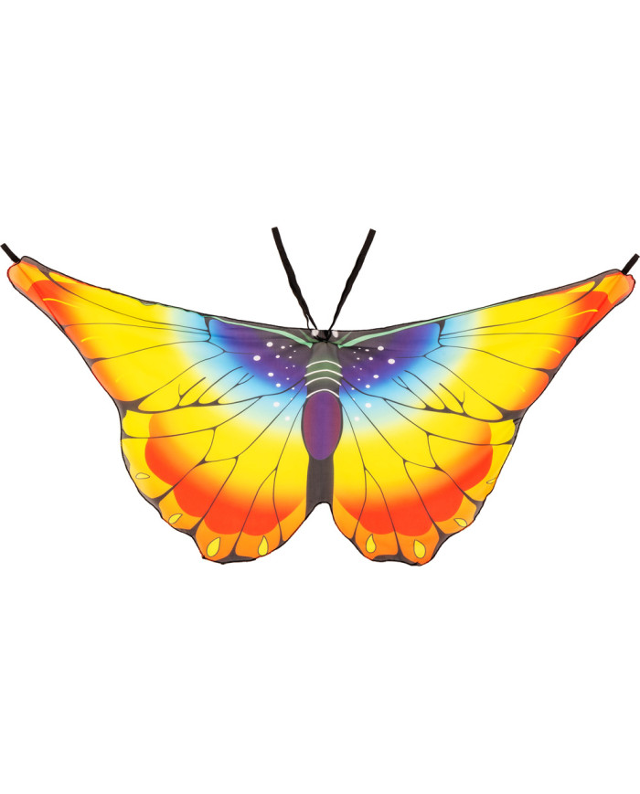 Set deguisement papillon multicolor (joupe, ailes, masque, serre-tete) dans sachet avec cavalier