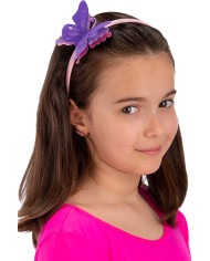 Lilac butterfly headband w/header