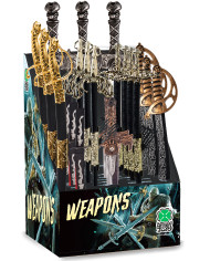 Aussteller 24 Schwerter verschiedene Modelle mit Pappschild/Etikett