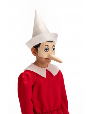 Pinocchio half face mask in latex for children, the puppet who