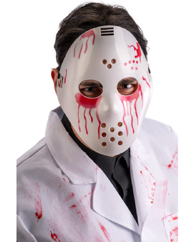Bloody hockey mask on card