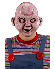 Máscara muñeca de terror de plástico sobre cartoncillo