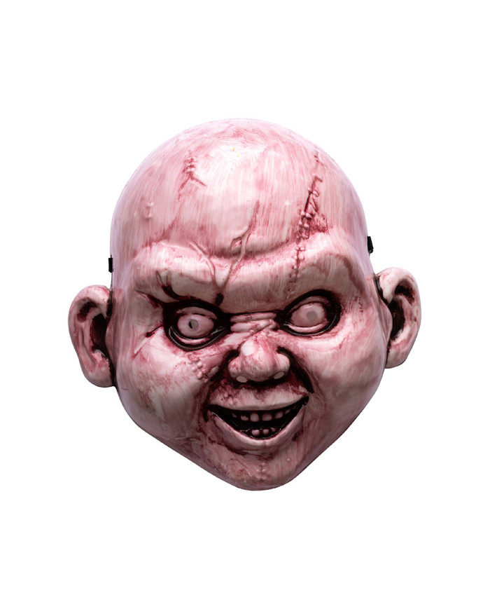 Máscara muñeca de terror de plástico sobre cartoncillo