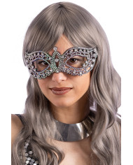Black precious mask with rhinestones on card
