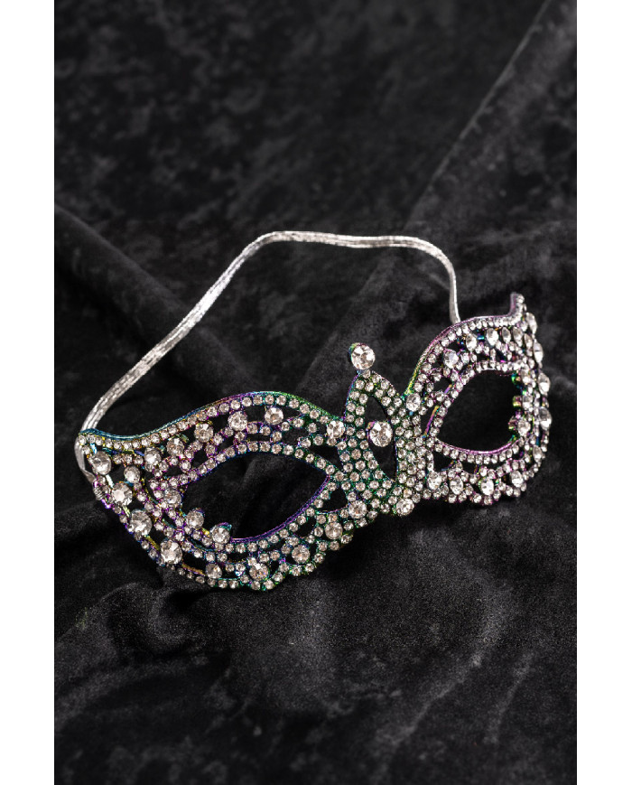 Black precious mask with rhinestones on card