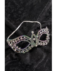 Black precious mask with rhinestones on card