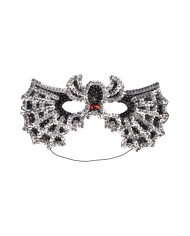 Maschera ragno in tessuto con paillettes su cartoncino