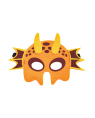 Felt orange dragon mask on card