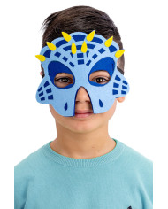 Felt blu dragon mask on card