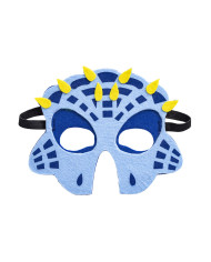 Masque dragon bleu pour enfant, en feutre, avec étiquette cartonnée pliée
