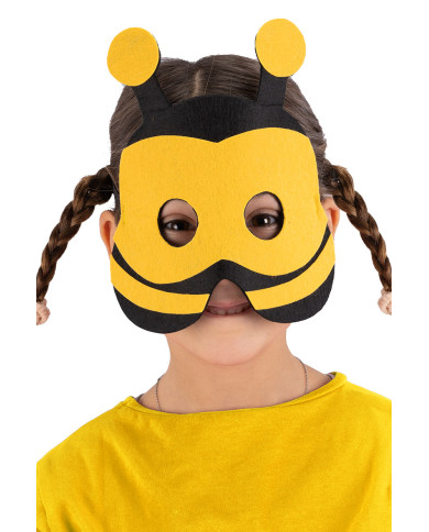 Masque abeille pour enfant, en feutre, avec étiquette cartonnée pliée