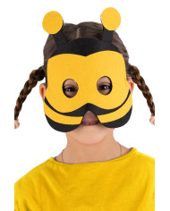 Masque abeille pour enfant, en feutre, avec étiquette cartonnée pliée
