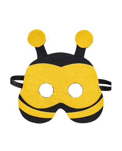 Masque abeille pour enfant, en feutre, avec étiquette cartonnée pliée
