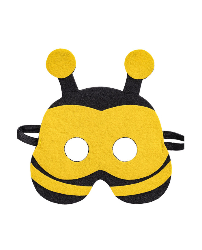 Masque abeille pour enfant, en feutre, avec étiquette cartonnée pliée