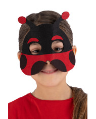 Maschera coccinella bimbo in feltro su cartoncino