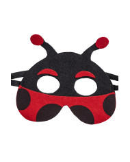 Masque coccinelle pour enfant, en feutre, avec étiquette cartonnée pliée