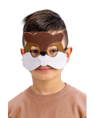 Maschera castoro bimbo in feltro su cartoncino