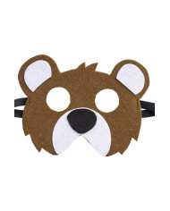 Maschera orsetto bimbo in feltro su cartoncino