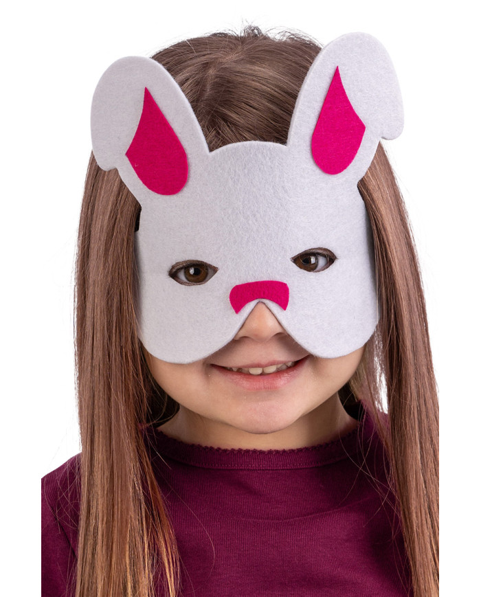 Kaninchenmaske für Kinder aus Filz mit Aufhänger