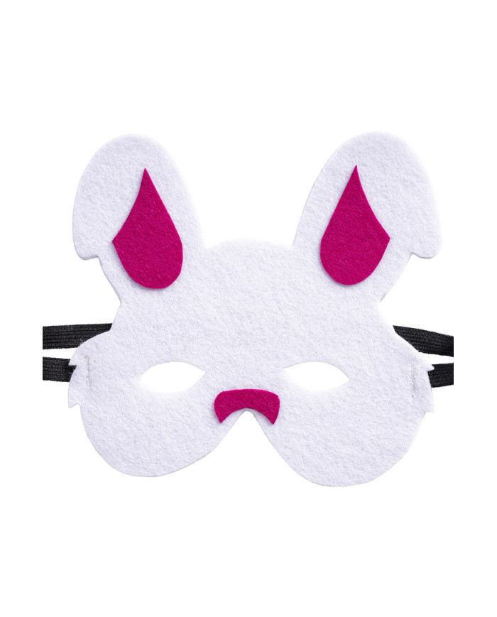 Masque lapin pour enfant, en feutre, avec étiquette cartonnée pliée