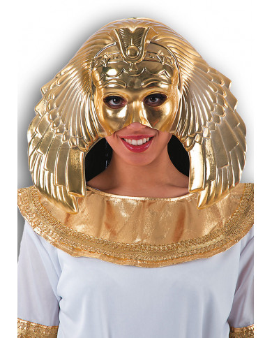 Maschera di Carnevale da Clopatra in plastica metallizzata oro