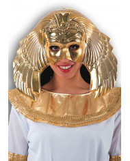 Maschera di Carnevale da Clopatra in plastica metallizzata oro
