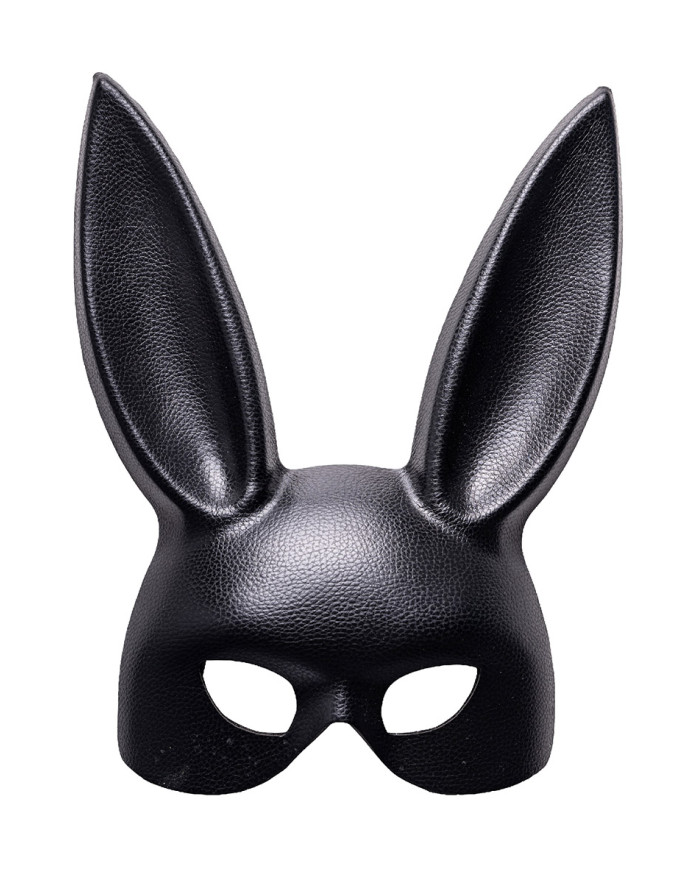 Hard fake leather rabbit mask on card