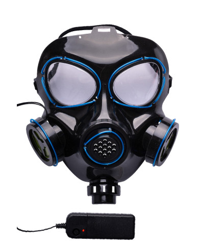 Maschera antigas con decorazioni luminose (batterie escluse) in busta con cavallotto