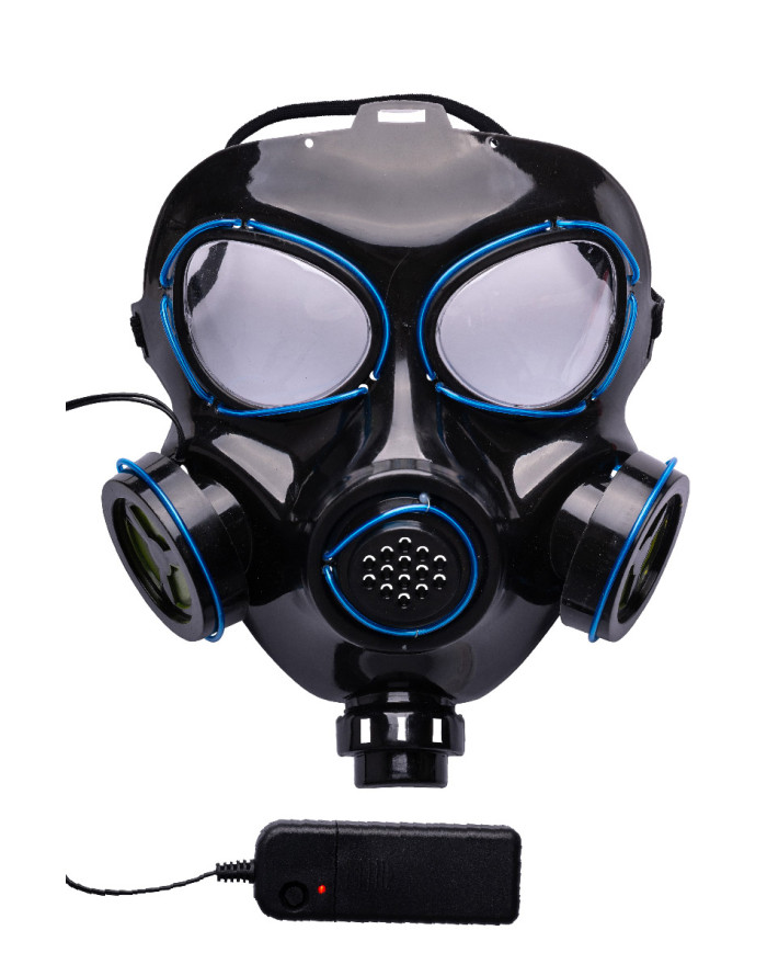 Maschera antigas con decorazioni luminose (batterie escluse) in busta con cavallotto