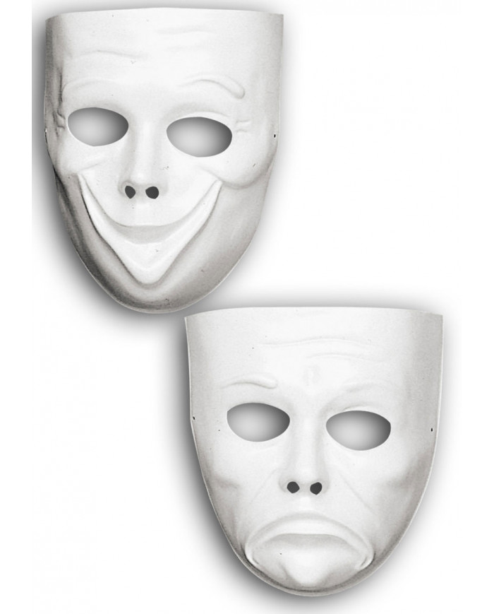 White plastic mask to be colored following your fantasy. Ideal