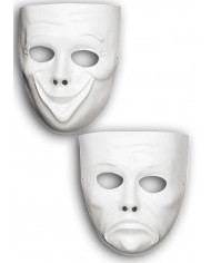 White plastic mask to be colored following your fantasy. Ideal