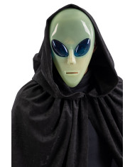 Alien-Maske aus starrem Kunststoff auf Pappkarton