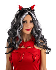 Peluca Halloween con alfileres con murciélagos en bolsa