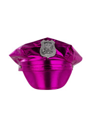 Fucsia disco police set (hat and shoulder pads) on card