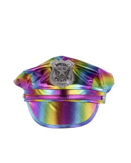 Set disco police multicolor (cappello e spalline) su cartoncino