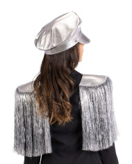 Set disco police argento (cappello e spalline) su cartoncino